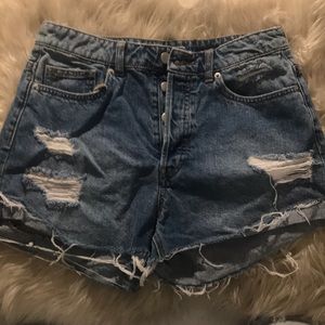 High waisted denim cutoffs